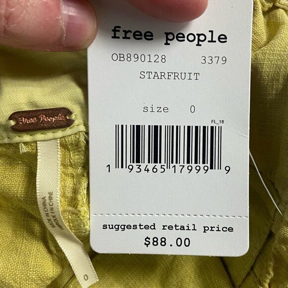 NWT Revolve Free People Everywhere You Go Shorts Size 0 Paperbag Waist New Boho - Picture 3 of 5